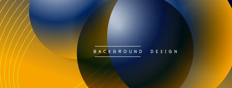 Gradient circles with shadows. Vector techno abstract background. Modern Stock Illustration