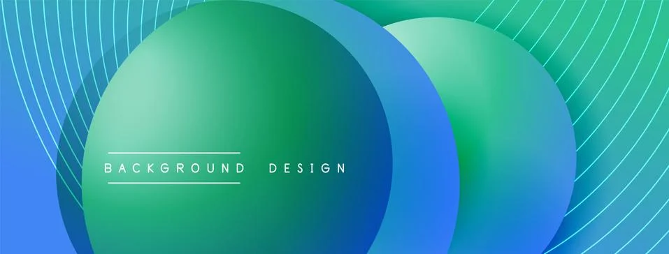 Gradient circles with shadows. Vector techno abstract background. Modern Stock Illustration