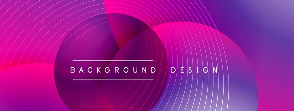 Gradient circles with shadows. Vector techno abstract background. Modern Stock Illustration