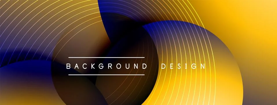 Gradient circles with shadows. Vector techno abstract background. Modern Stock Illustration