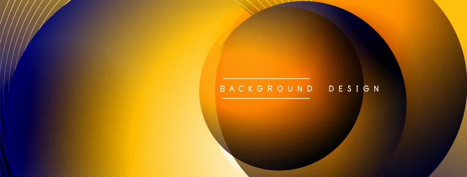 Gradient circles with shadows. Vector techno abstract background. Modern Illustrazione stock