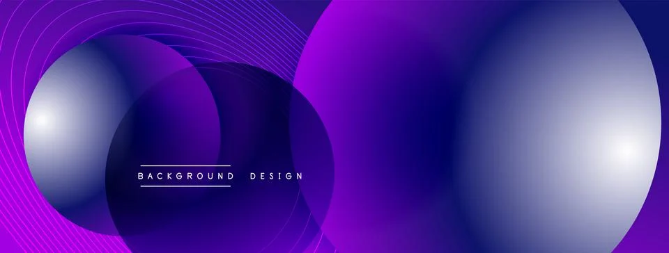 Gradient circles with shadows. Vector techno abstract background. Modern Stock Illustration