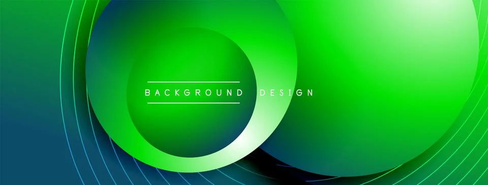 Gradient circles with shadows. Vector techno abstract background. Modern Stockillustratie