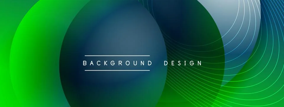 Gradient circles with shadows. Vector techno abstract background. Modern Stockillustratie