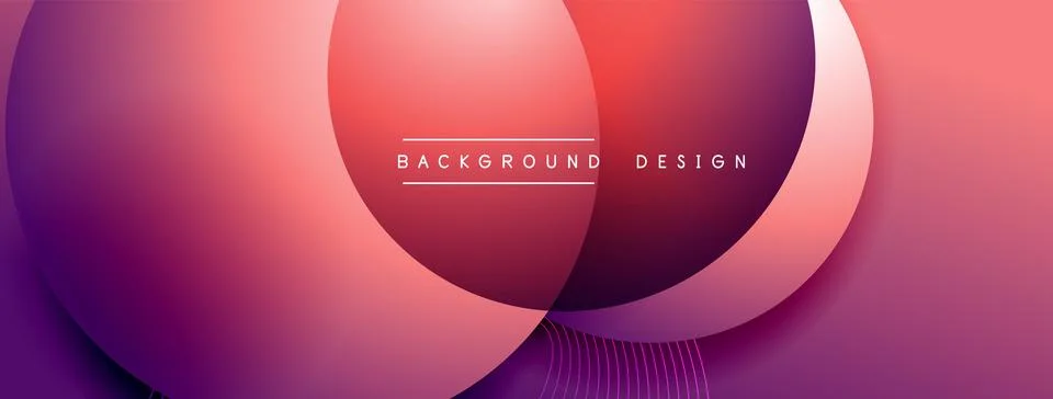 Gradient circles with shadows. Vector techno abstract background. Modern Stock Illustration