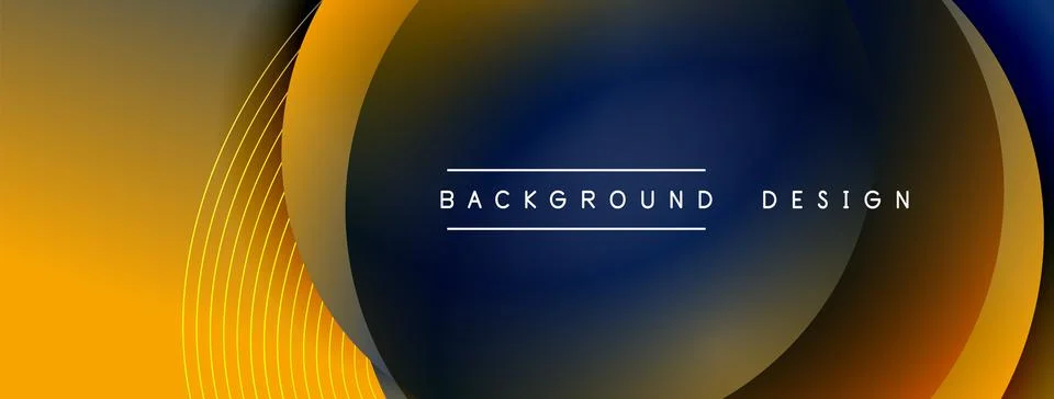 Gradient circles with shadows. Vector techno abstract background. Modern Stock Illustration