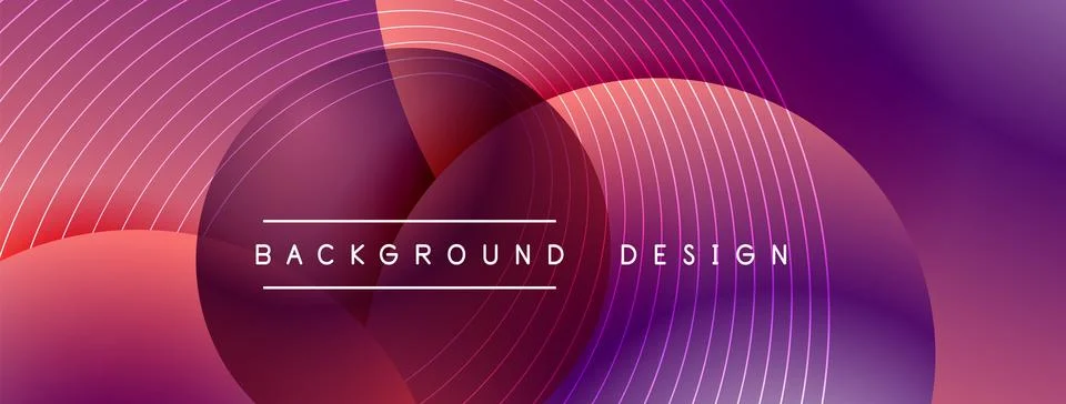 Gradient circles with shadows. Vector techno abstract background. Modern Stock Illustration