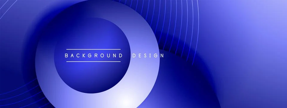 Gradient circles with shadows. Vector techno abstract background. Modern Ilustración de archivo