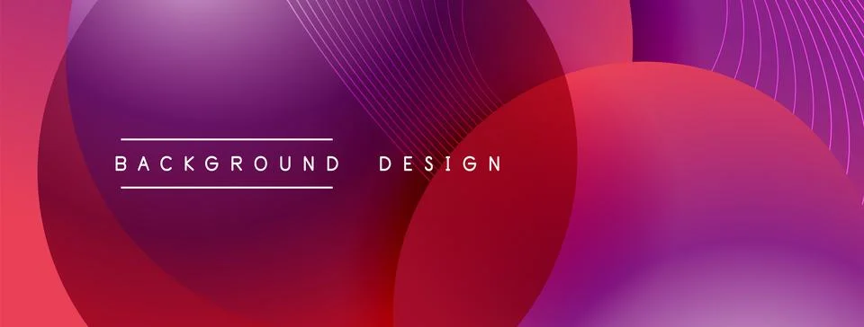 Gradient circles with shadows. Vector techno abstract background. Modern Stock Illustration