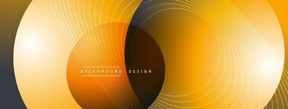 Gradient circles with shadows. Vector techno abstract background. Modern Stock Illustration