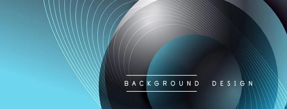 Gradient circles with shadows. Vector techno abstract background. Modern Stock Illustration