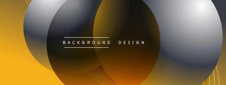 Gradient circles with shadows. Vector techno abstract background. Modern Stock Illustration
