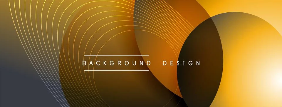 Gradient circles with shadows. Vector techno abstract background. Modern Stock Illustration