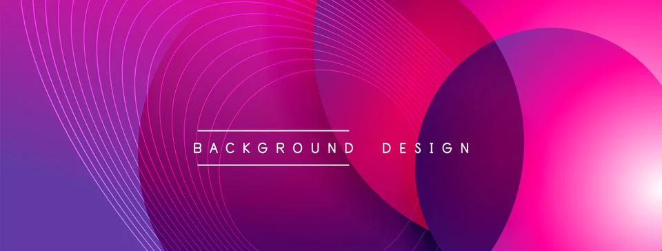 Gradient circles with shadows. Vector techno abstract background. Modern Stock Illustration