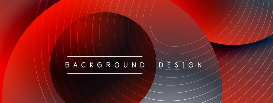 Gradient circles with shadows. Vector techno abstract background. Modern Stock Illustration