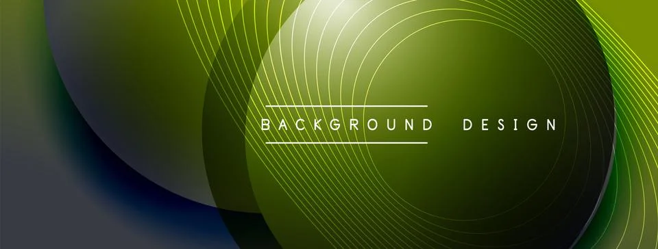 Gradient circles with shadows. Vector techno abstract background. Modern Stock Illustration