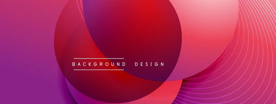 Gradient circles with shadows. Vector techno abstract background. Modern Stock Illustration