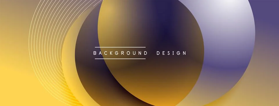 Gradient circles with shadows. Vector techno abstract background. Modern Stock Illustration