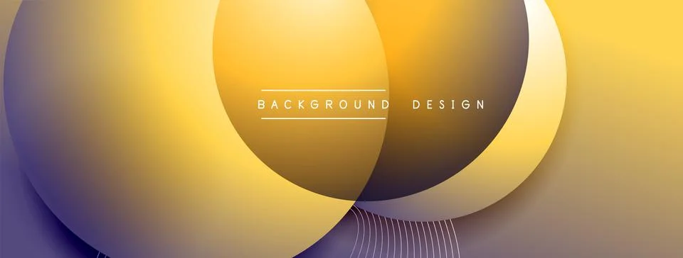 Gradient circles with shadows. Vector techno abstract background. Modern Stock Illustration