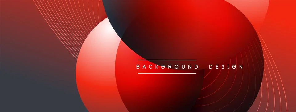 Gradient circles with shadows. Vector techno abstract background. Modern Stock Illustration