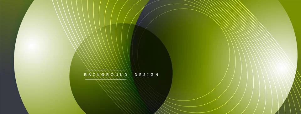 Gradient circles with shadows. Vector techno abstract background. Modern Stock Illustration