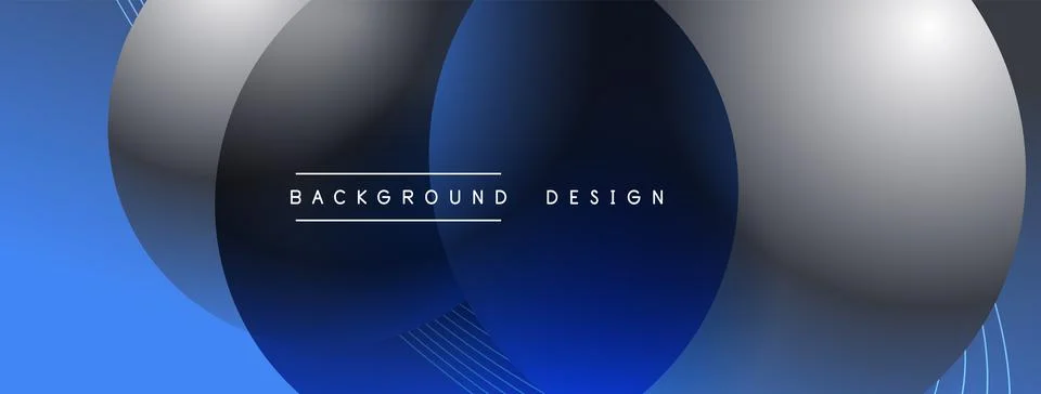 Gradient circles with shadows. Vector techno abstract background. Modern Stock Illustration