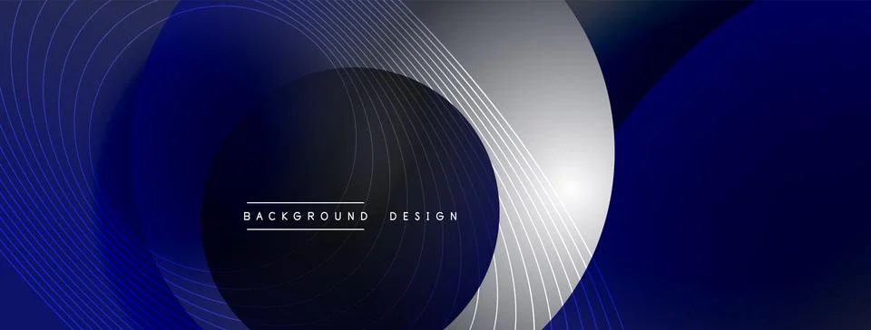 Gradient circles with shadows. Vector techno abstract background. Modern Stock Illustration