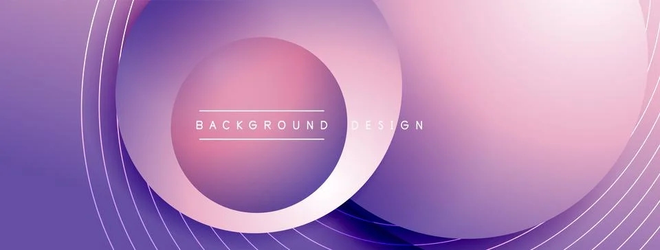 Gradient circles with shadows. Vector techno abstract background. Modern Stock Illustration