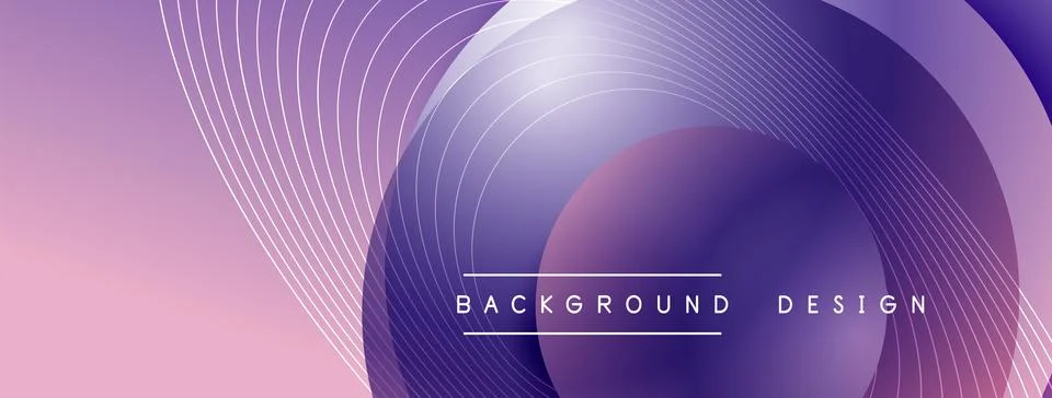 Gradient circles with shadows. Vector techno abstract background. Modern Stock Illustration