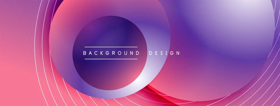 Gradient circles with shadows. Vector techno abstract background. Modern イラスト素材
