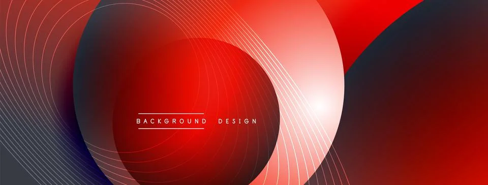 Gradient circles with shadows. Vector techno abstract background. Modern Illustrazione stock