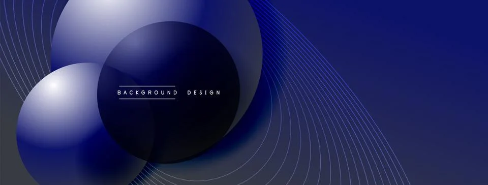 Gradient circles with shadows. Vector techno abstract background. Modern Stock Illustration