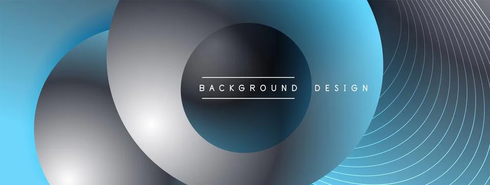 Gradient circles with shadows. Vector techno abstract background. Modern Stock Illustration