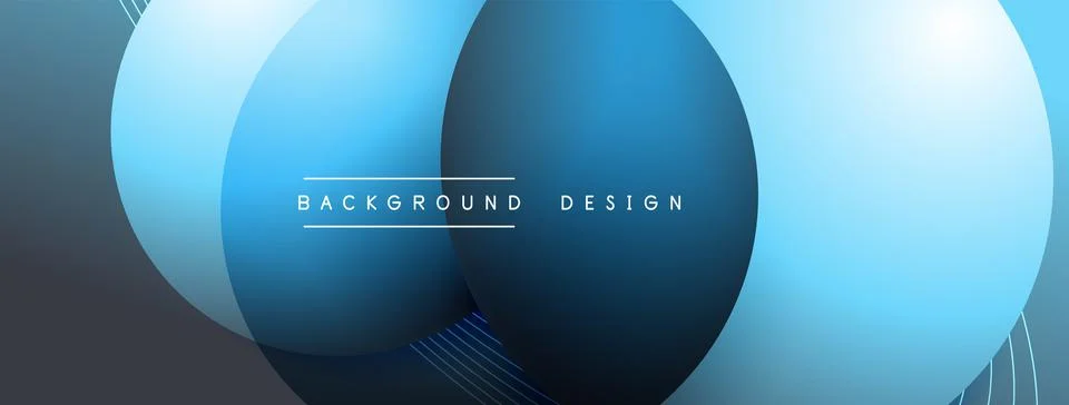 Gradient circles with shadows. Vector techno abstract background. Modern Stock Illustration