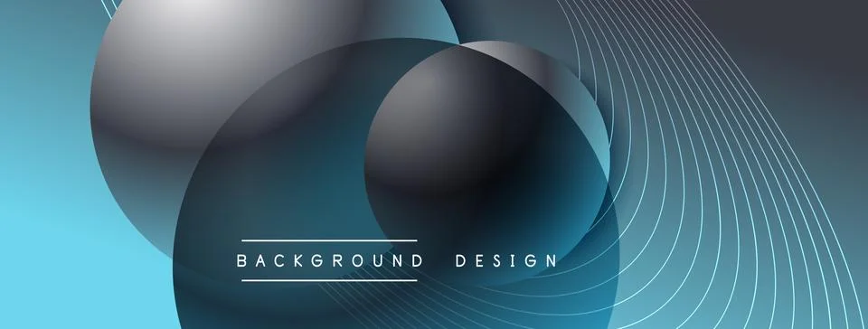 Gradient circles with shadows. Vector techno abstract background. Modern Stock Illustration