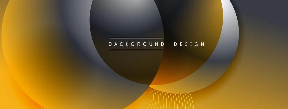 Gradient circles with shadows. Vector techno abstract background. Modern Illustrazione stock