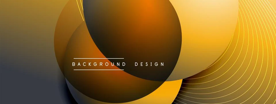 Gradient circles with shadows. Vector techno abstract background. Modern Stock Illustration