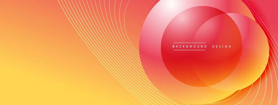 Gradient circles with shadows. Vector techno abstract background. Modern Stock Illustration