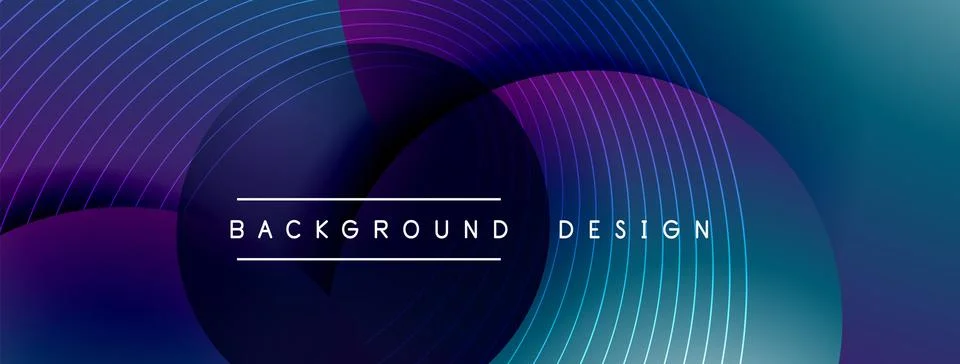 Gradient circles with shadows. Vector techno abstract background. Modern イラスト素材