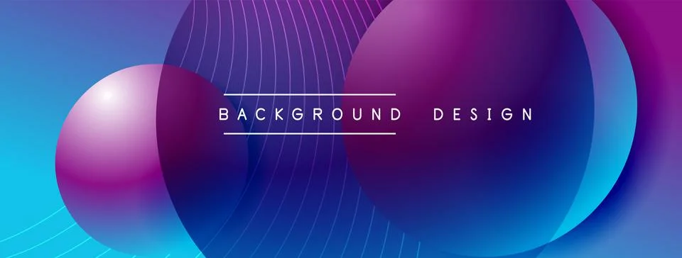 Gradient circles with shadows. Vector techno abstract background. Modern Stock Illustration