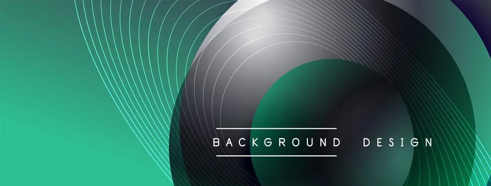 Gradient circles with shadows. Vector techno abstract background. Modern Stock Illustration
