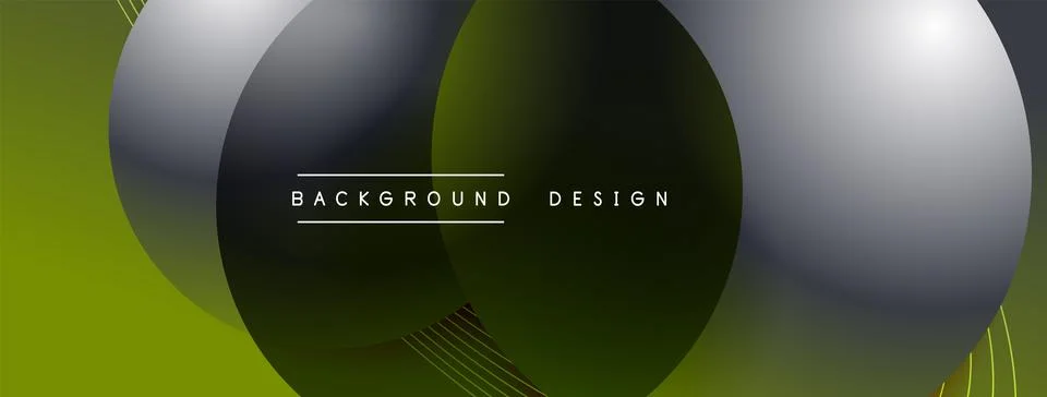 Gradient circles with shadows. Vector techno abstract background. Modern Stock Illustration