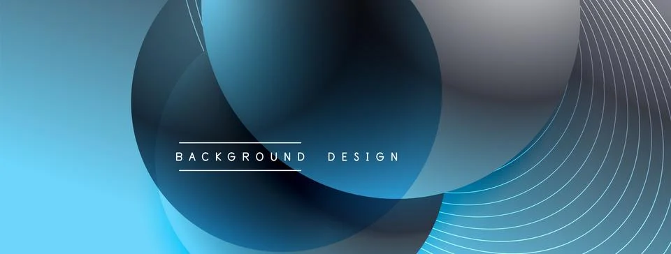Gradient circles with shadows. Vector techno abstract background. Modern Illustrazione stock