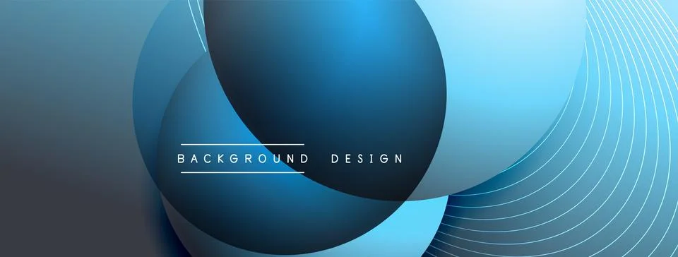 Gradient circles with shadows. Vector techno abstract background. Modern Stock Illustration