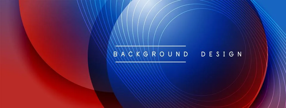 Gradient circles with shadows. Vector techno abstract background. Modern Stock Illustration