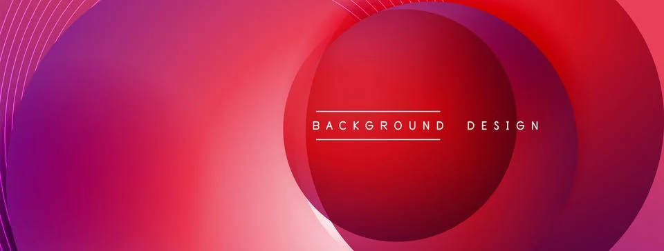 Gradient circles with shadows. Vector techno abstract background. Modern Stock Illustration