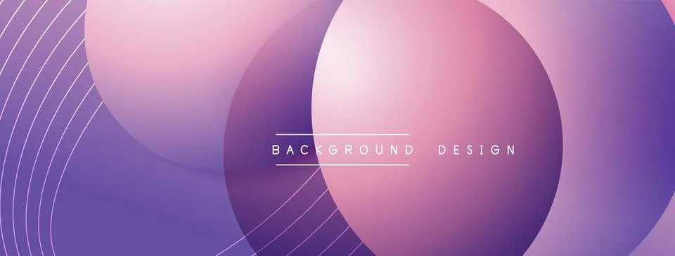 Gradient circles with shadows. Vector techno abstract background. Modern Stock Illustration
