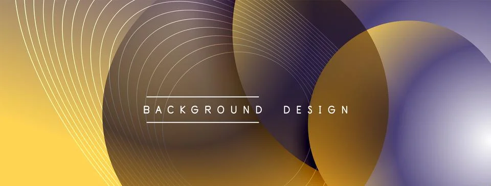 Gradient circles with shadows. Vector techno abstract background. Modern Stock Illustration