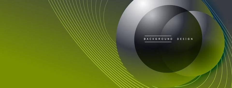 Gradient circles with shadows. Vector techno abstract background. Modern Stock Illustration