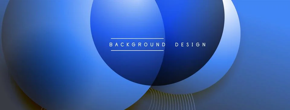 Gradient circles with shadows. Vector techno abstract background. Modern Stock Illustration
